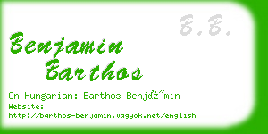 benjamin barthos business card